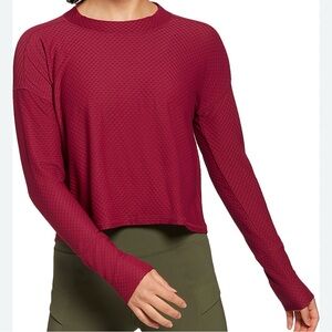 CALIA Diamond mesh long sleeve active shirt